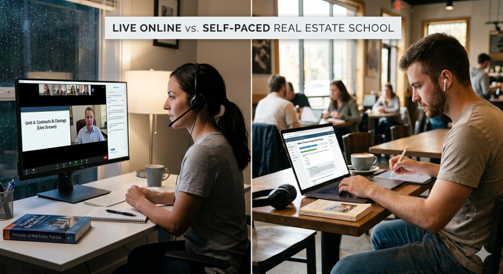 Live Online vs. Self-Paced Real Estate School: Which Format Is Right for Nevada Students